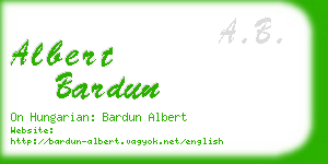 albert bardun business card